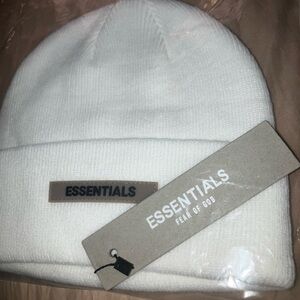 Fear of God Essentials White Beanie winter snow cap NEW adult OS nwt